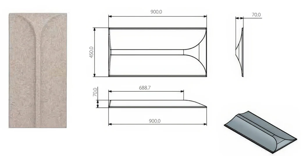 Supplier source reference for 3D Arc PET Acoustic Wall Panels