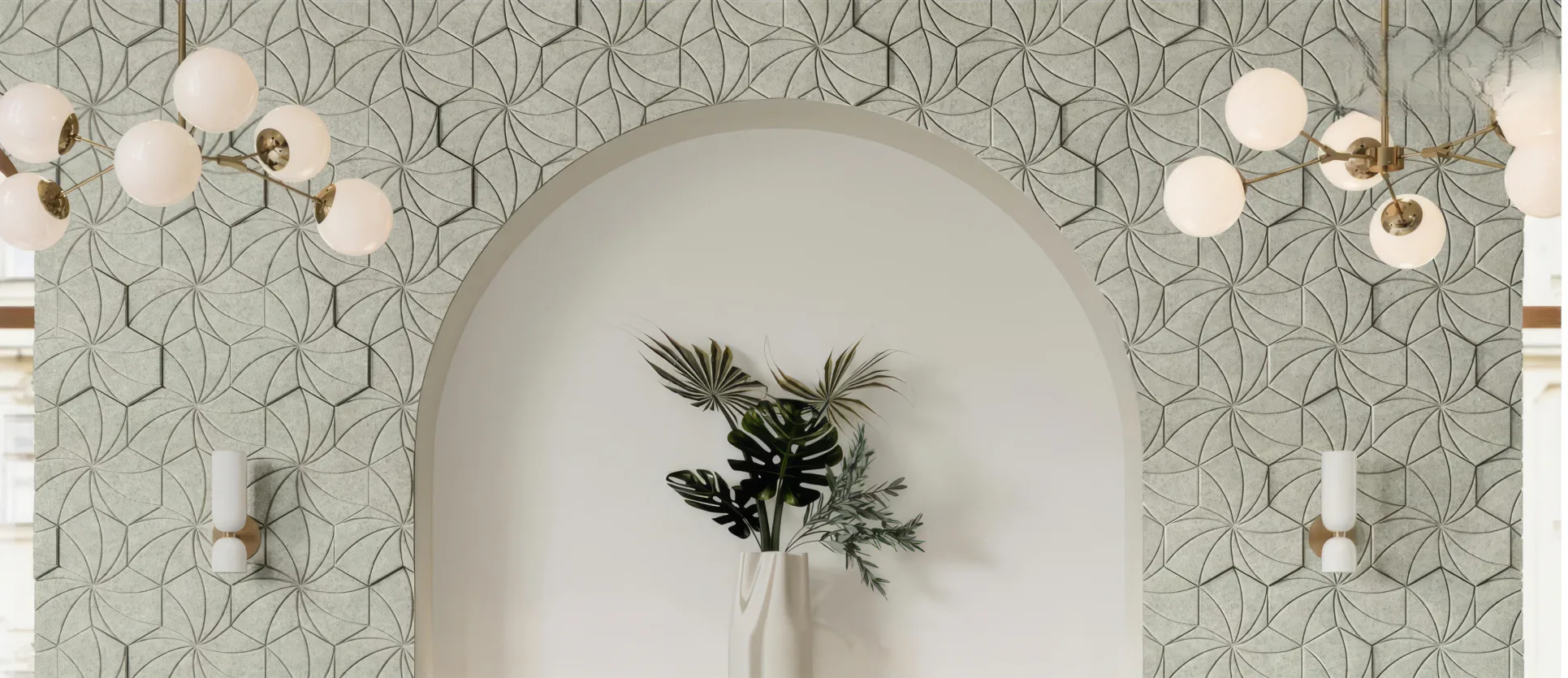 Supplier-provided visualization or product reference for Carved Geometric PET Acoustic Wall Panels