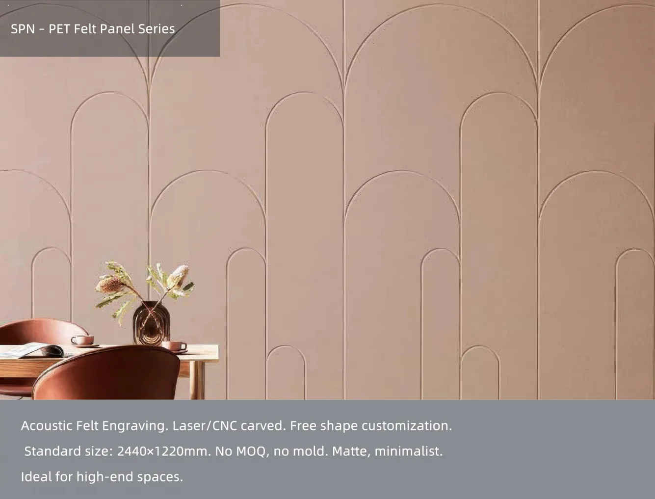 Supplier-provided visualization or product reference for Carved & Grooved PET Acoustic Wall Panels