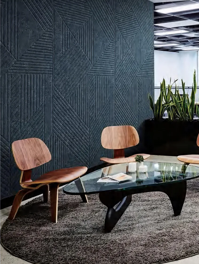 Supplier-provided visualization for Carved & Grooved PET Acoustic Wall Panels