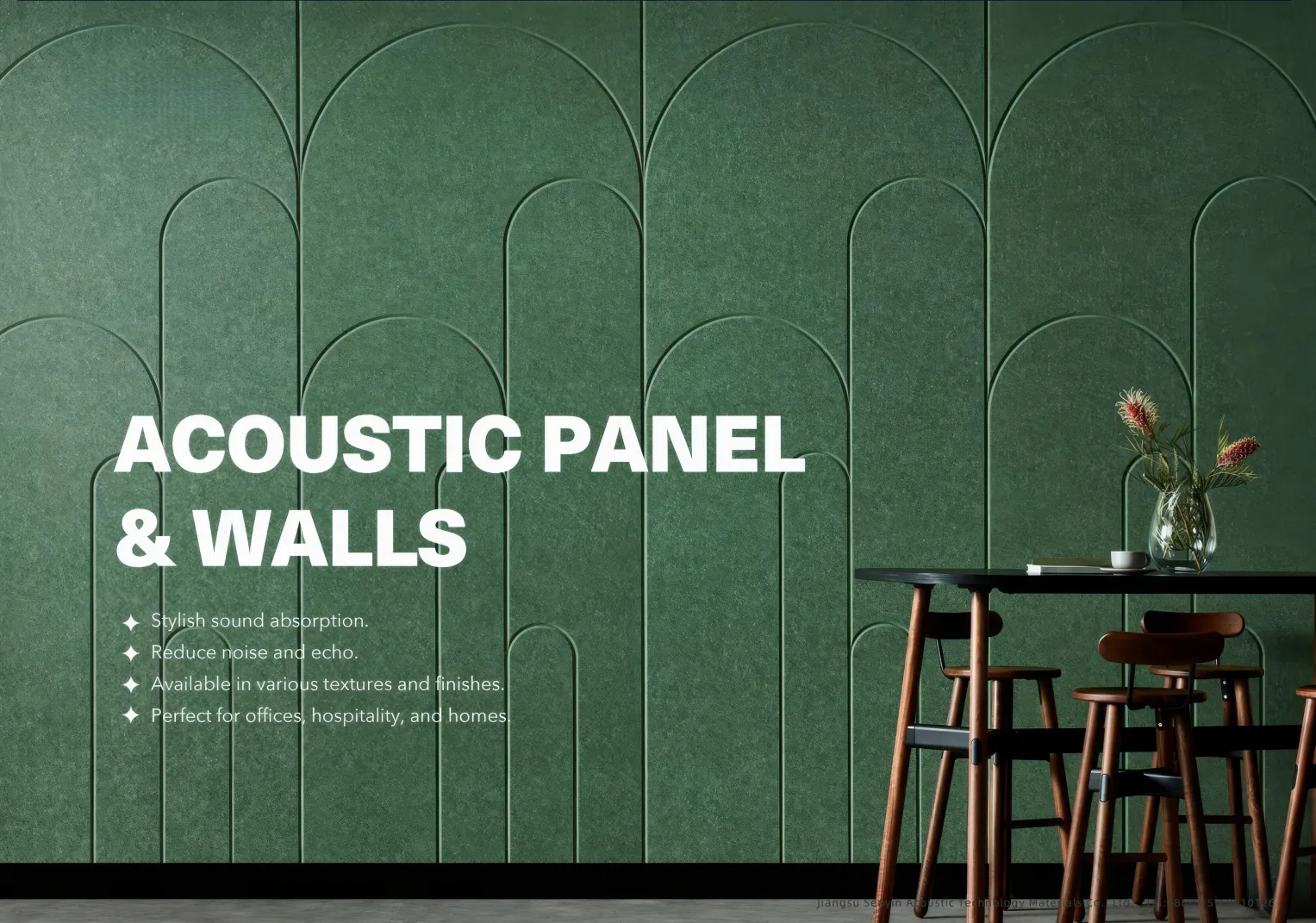 Supplier-provided visualization or product reference for Carved & Grooved PET Acoustic Wall Panels