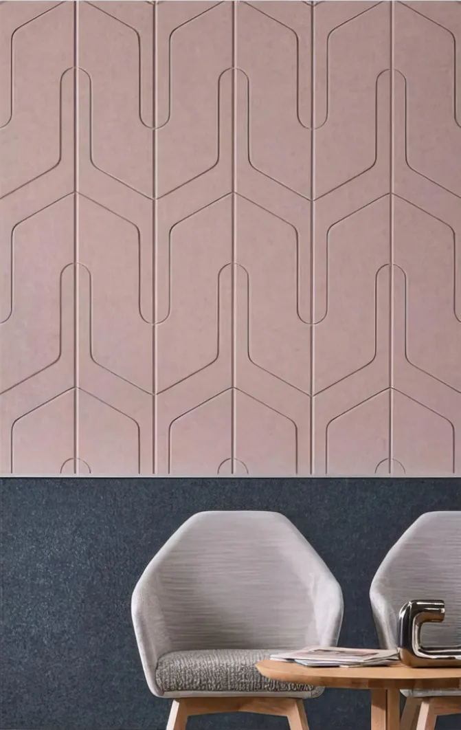 Supplier-provided visualization for Carved & Grooved PET Acoustic Wall Panels