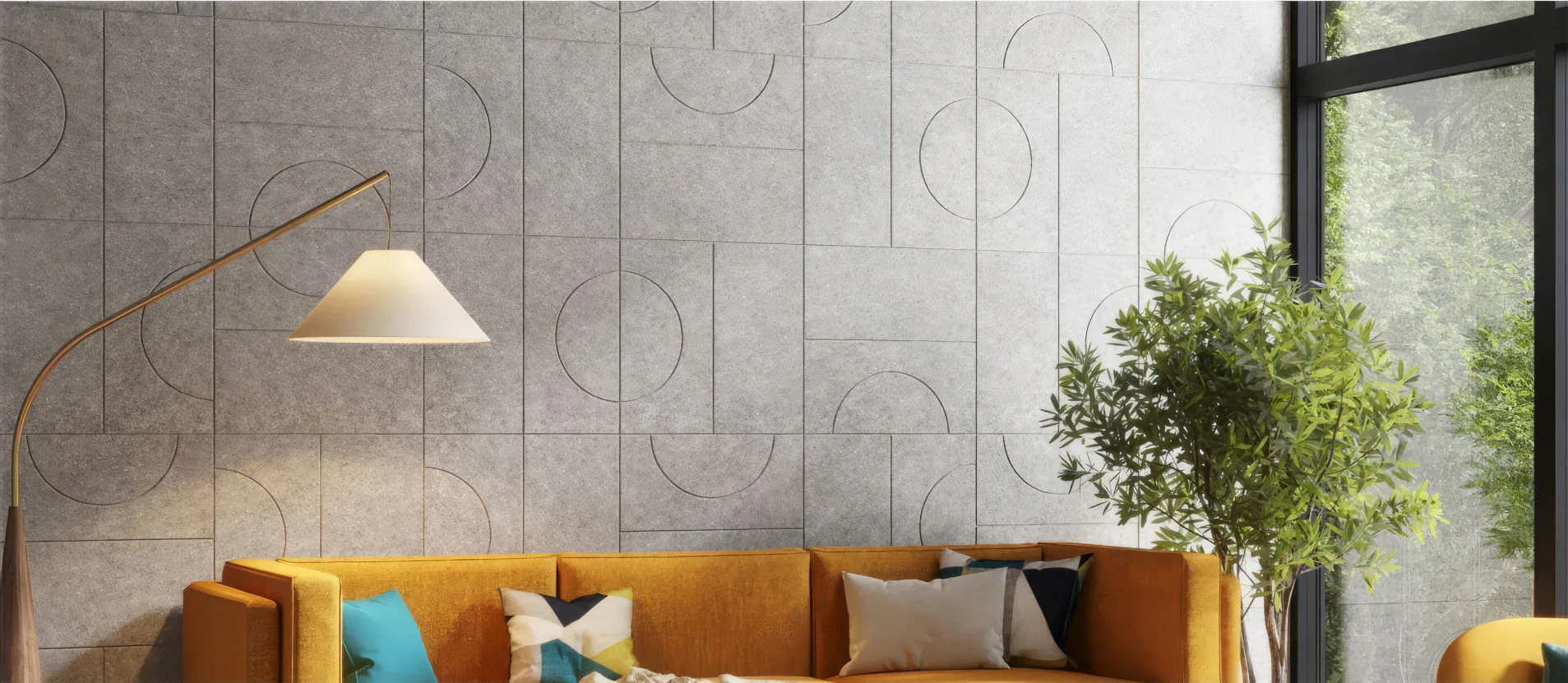 Supplier-provided visualization for Carved & Grooved PET Acoustic Wall Panels