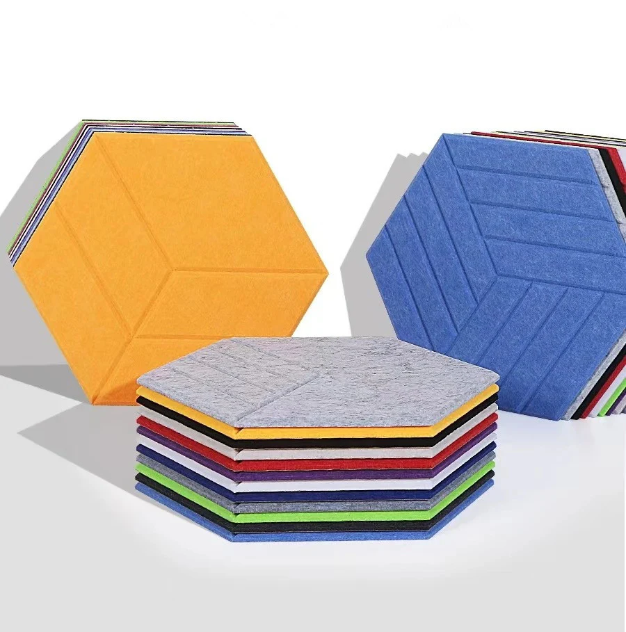 Supplier-provided visualization or product reference for Carved Hexagonal PET Acoustic Wall Panels