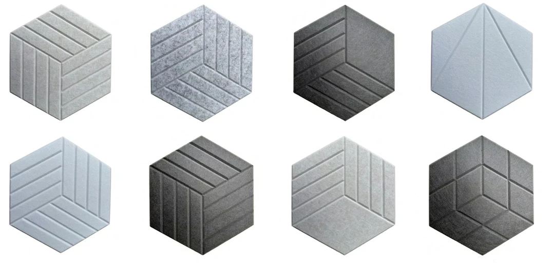 Supplier source reference for Carved Hexagonal PET Acoustic Wall Panels