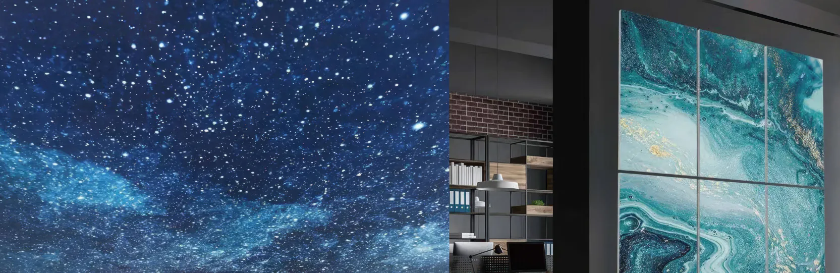 Supplier-provided visualization of custom-printed PET acoustic art panels