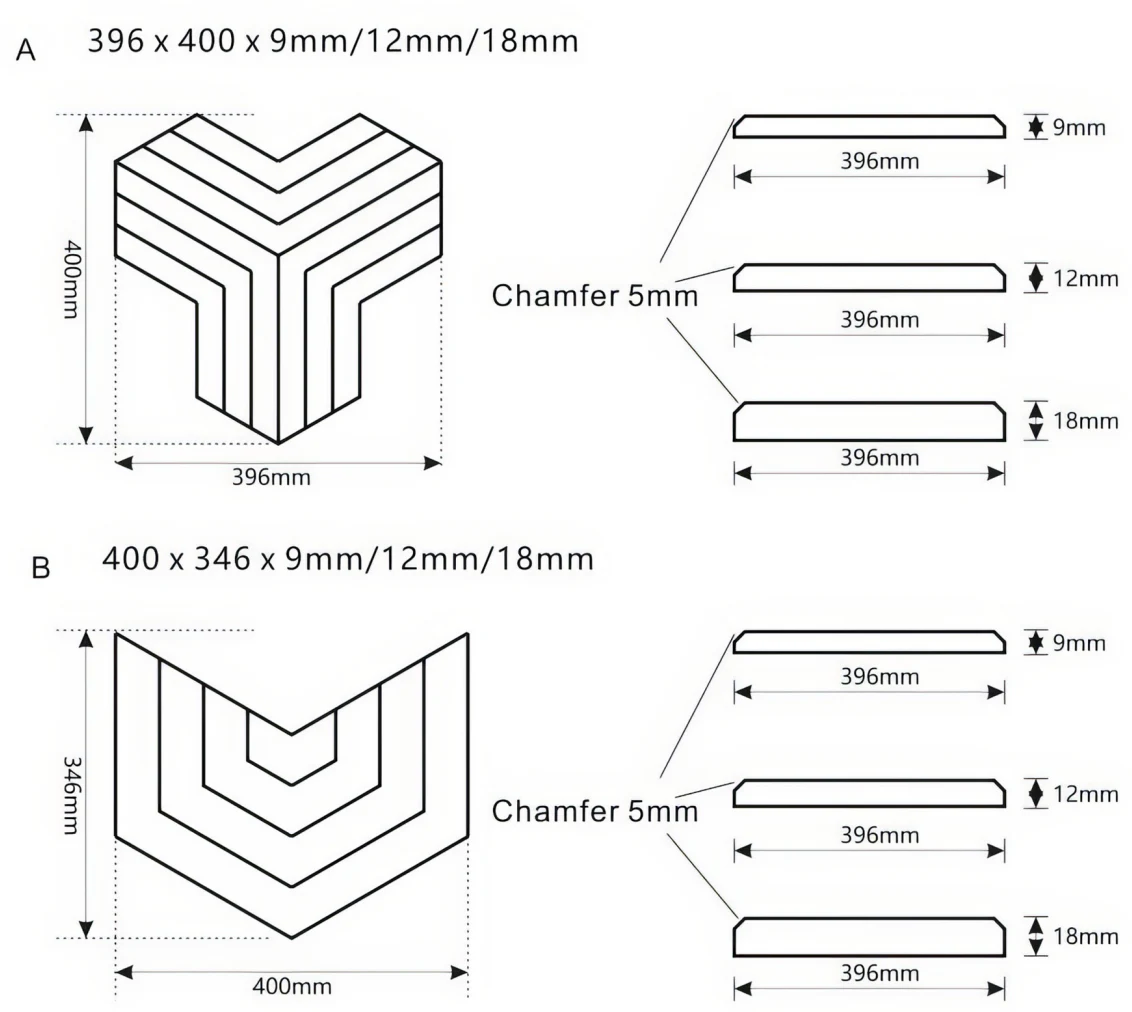 Supplier source reference for Geometric Wood Slat Acoustic Wall Panels
