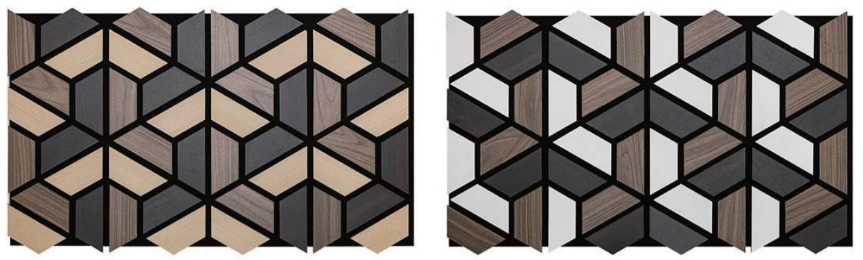 Supplier source reference for Geometric Wood Slat Acoustic Wall Panels