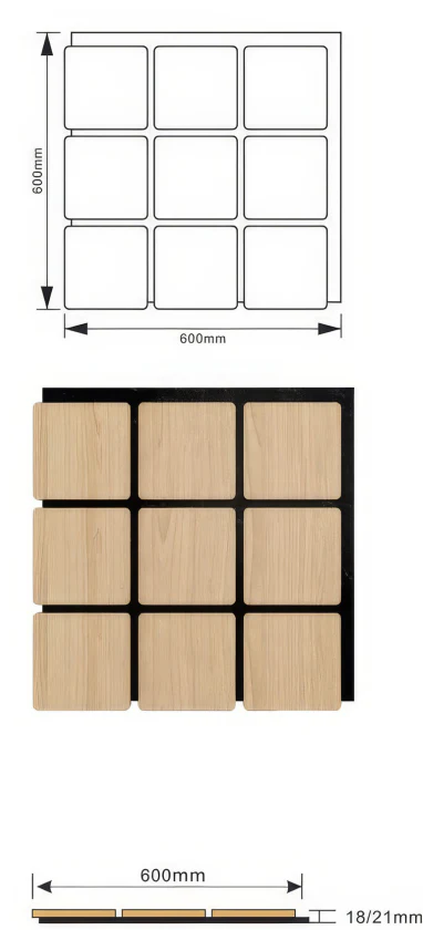 Supplier source reference for Geometric Wood Slat Acoustic Wall Panels