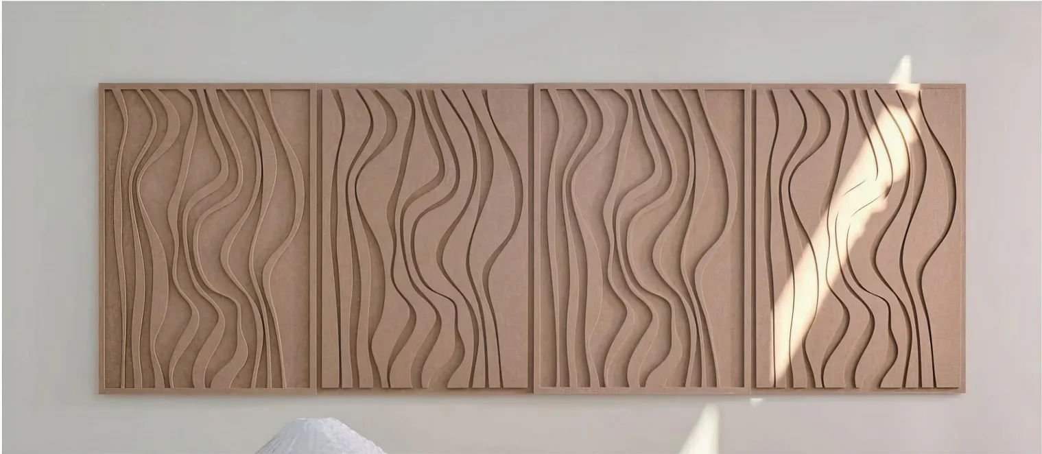 Supplier-provided visualization or product reference for Layered PET Acoustic Wall Panels