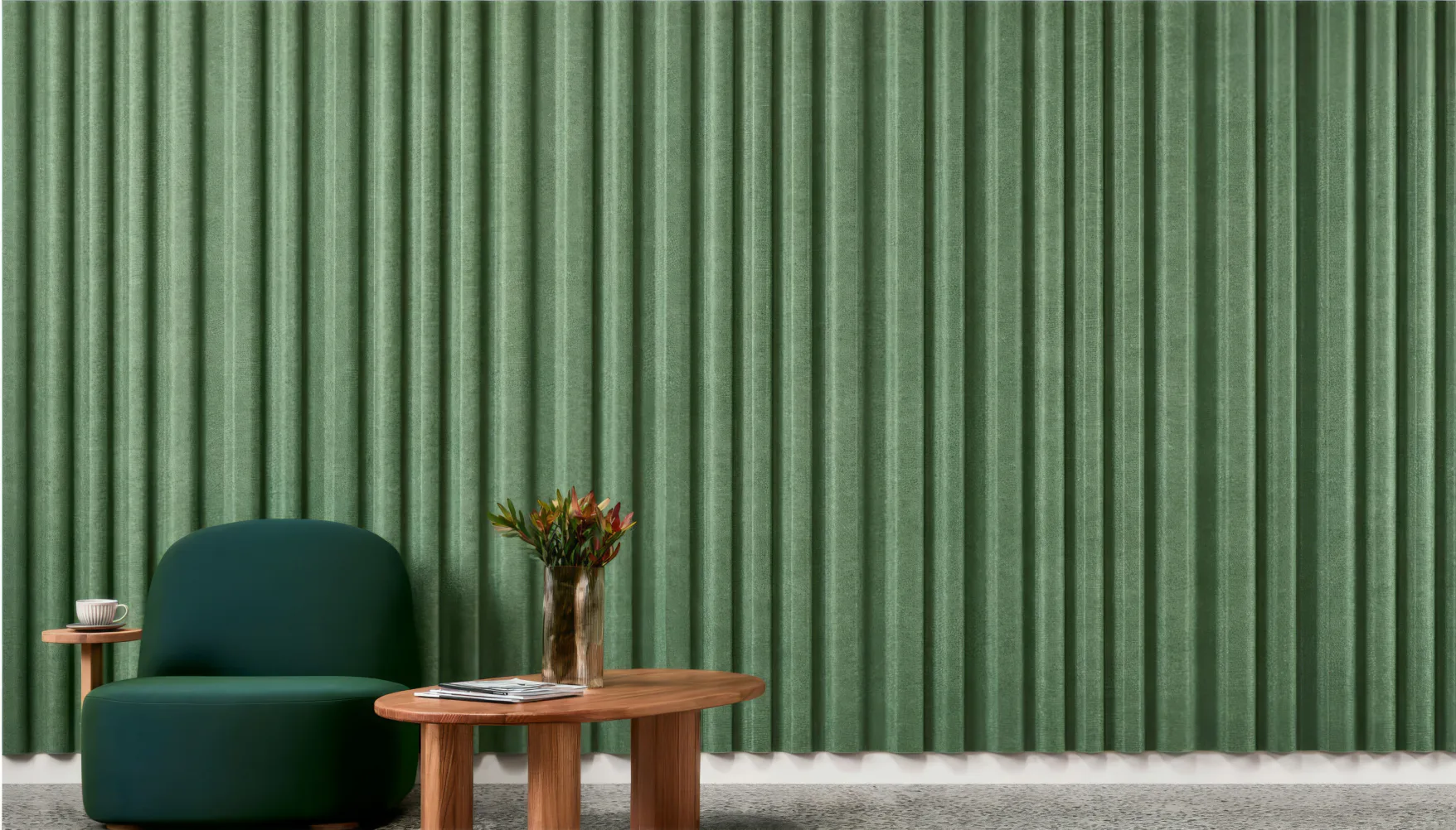 Supplier-provided visualization or product reference for Wave PET Acoustic Wall Panels