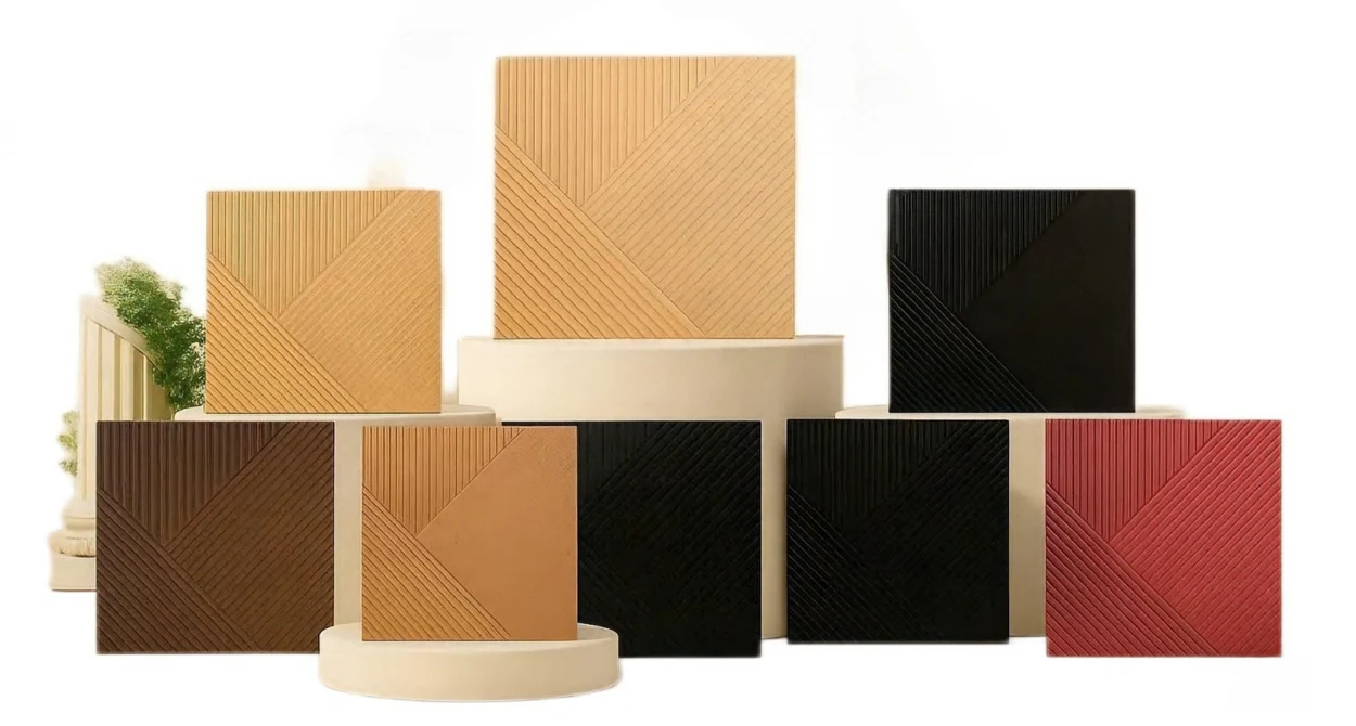 Supplier product-reference image showing printed wood-look and color directions
