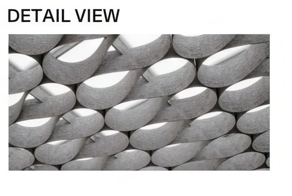 Supplier source detail showing looped felt ceiling modules